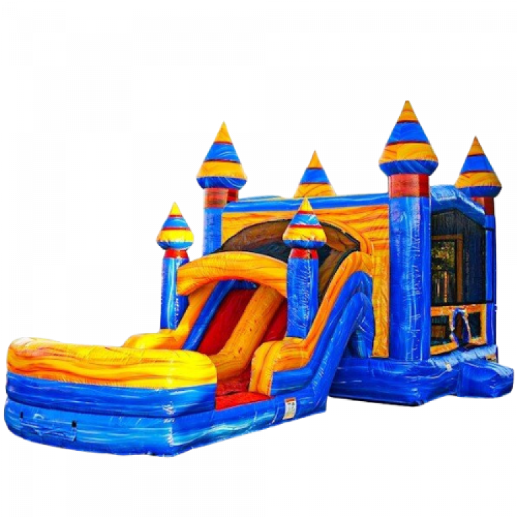 Melting Arctic Bounce House With A DRY Slide