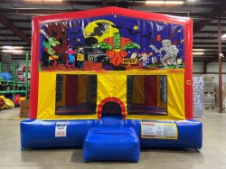 Halloween Panel Playhouse Bounce House 1727607952 big 1728338441 Rainbow Bounce House With A DRY Slide