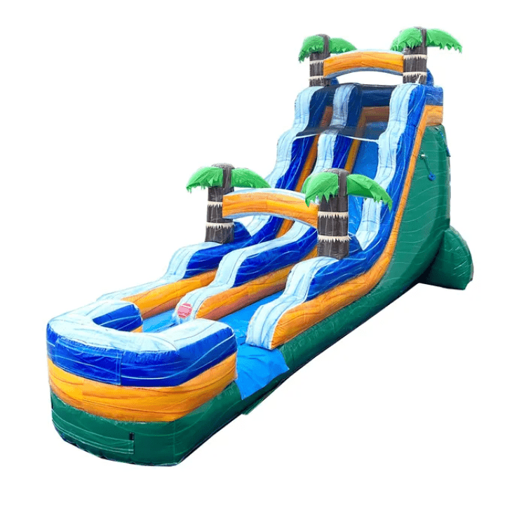Tropical Green Marble Water Slide 18 FT Tall