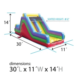 30 foot inflatable rock climbing wall slide rainbow dimensions2 1 3 30 FT Retro Slide/ Rock Wall ( DRY SLIDE ONLY)