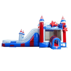 Stars and Stripes Bounce House with a WET Slide